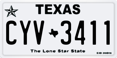TX license plate CYV3411