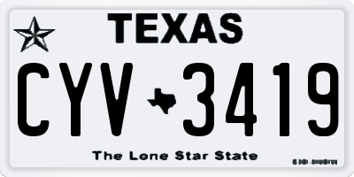 TX license plate CYV3419