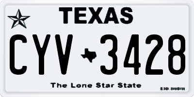 TX license plate CYV3428