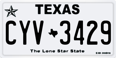 TX license plate CYV3429
