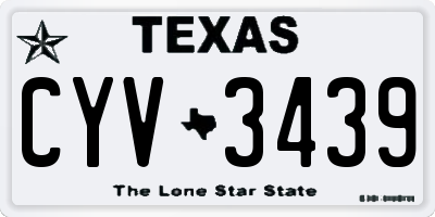 TX license plate CYV3439