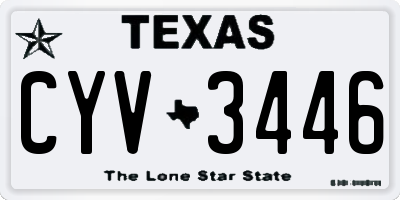TX license plate CYV3446