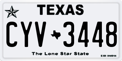 TX license plate CYV3448