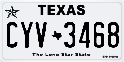 TX license plate CYV3468