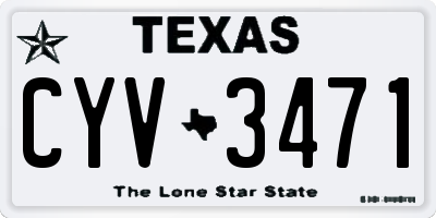 TX license plate CYV3471