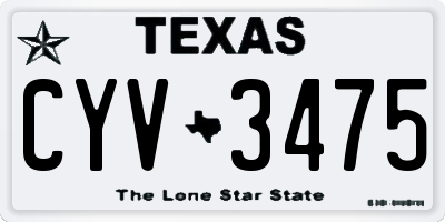 TX license plate CYV3475