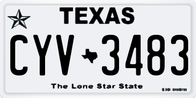 TX license plate CYV3483
