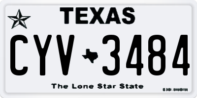 TX license plate CYV3484