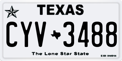 TX license plate CYV3488