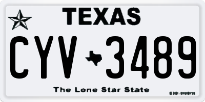 TX license plate CYV3489