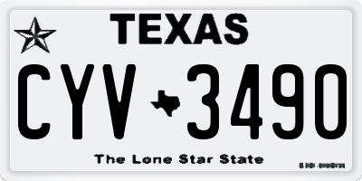 TX license plate CYV3490