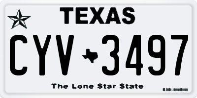 TX license plate CYV3497