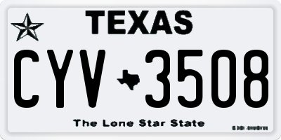 TX license plate CYV3508