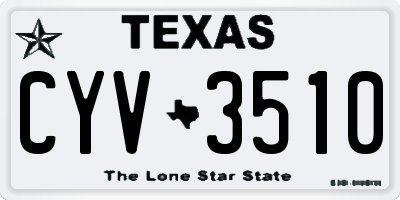 TX license plate CYV3510