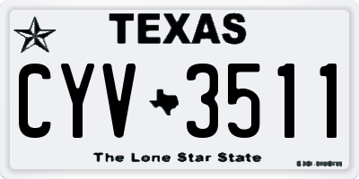 TX license plate CYV3511