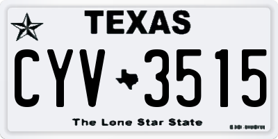 TX license plate CYV3515