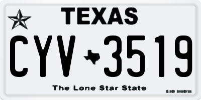 TX license plate CYV3519