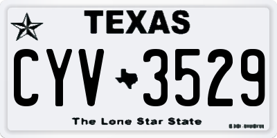 TX license plate CYV3529