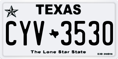 TX license plate CYV3530
