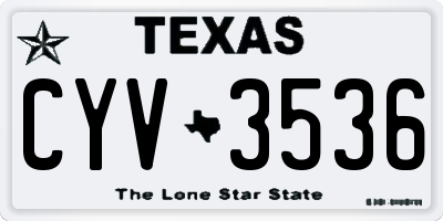 TX license plate CYV3536