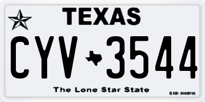 TX license plate CYV3544