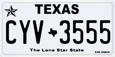 TX license plate CYV3555
