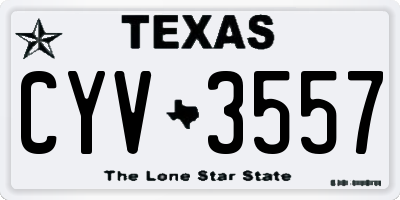 TX license plate CYV3557