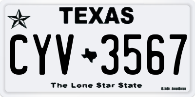 TX license plate CYV3567