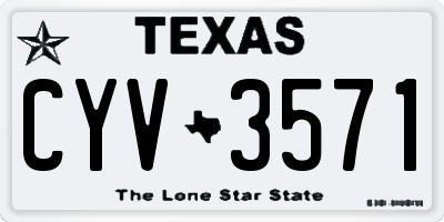 TX license plate CYV3571