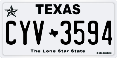 TX license plate CYV3594