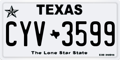 TX license plate CYV3599