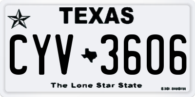 TX license plate CYV3606