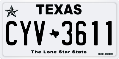 TX license plate CYV3611