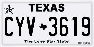 TX license plate CYV3619