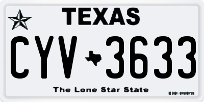 TX license plate CYV3633