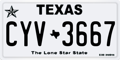 TX license plate CYV3667