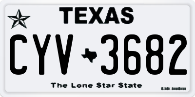 TX license plate CYV3682