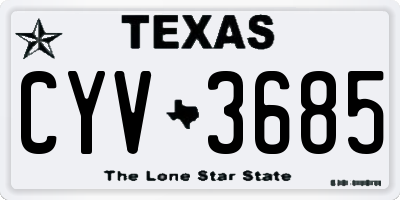 TX license plate CYV3685
