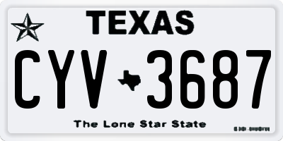 TX license plate CYV3687