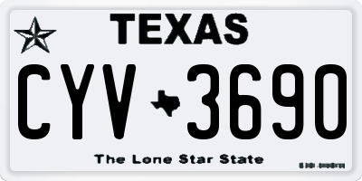 TX license plate CYV3690