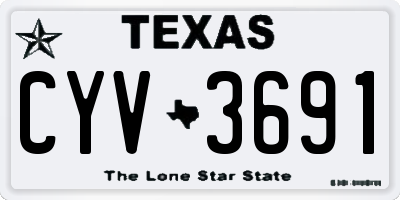 TX license plate CYV3691