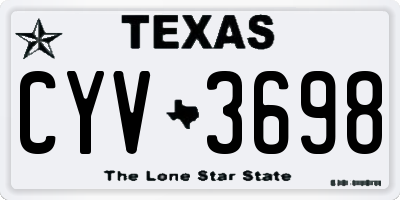 TX license plate CYV3698