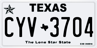 TX license plate CYV3704