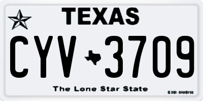 TX license plate CYV3709