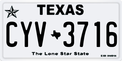 TX license plate CYV3716