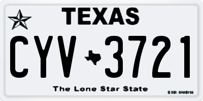 TX license plate CYV3721