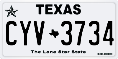 TX license plate CYV3734