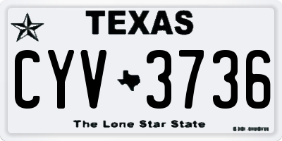 TX license plate CYV3736