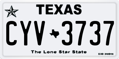 TX license plate CYV3737