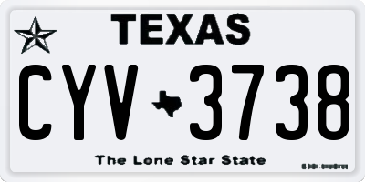 TX license plate CYV3738